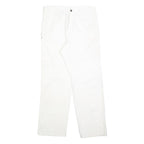 DICKIES Mens White Relaxed Straight Cotton Blend Trousers W32 L30 Workwear