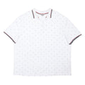 GEORGE Mens White Polo Shirt 3XL Cotton Blend Short Sleeve Small Print
