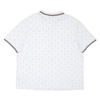 GEORGE Mens White Polo Shirt 3XL Cotton Blend Short Sleeve Small Print