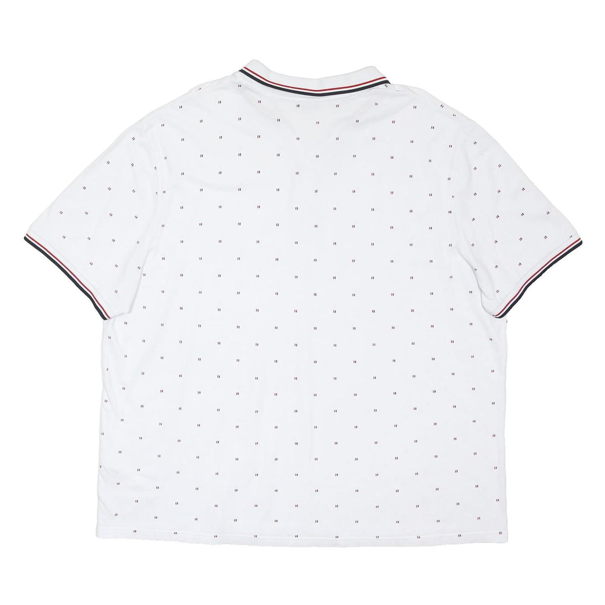 GEORGE Mens White Polo Shirt 3XL Cotton Blend Short Sleeve Small Print