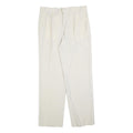 SCHILD Mens Regular White Trousers W32 L32 Classic Zip Closure Straight Leg