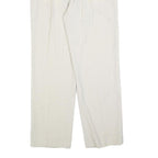 SCHILD Mens Regular White Trousers W32 L32 Classic Zip Closure Straight Leg