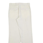 SCHILD Mens Regular White Trousers W32 L32 Classic Zip Closure Straight Leg