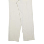 SCHILD Mens Regular White Trousers W32 L32 Classic Zip Closure Straight Leg