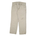 DICKIES Mens Cotton Blend Beige Regular Fit Straight Leg Trousers W34 L29
