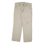 DICKIES Mens Cotton Blend Beige Regular Fit Straight Leg Trousers W34 L29