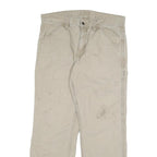 DICKIES Mens Cotton Blend Beige Regular Fit Straight Leg Trousers W34 L29