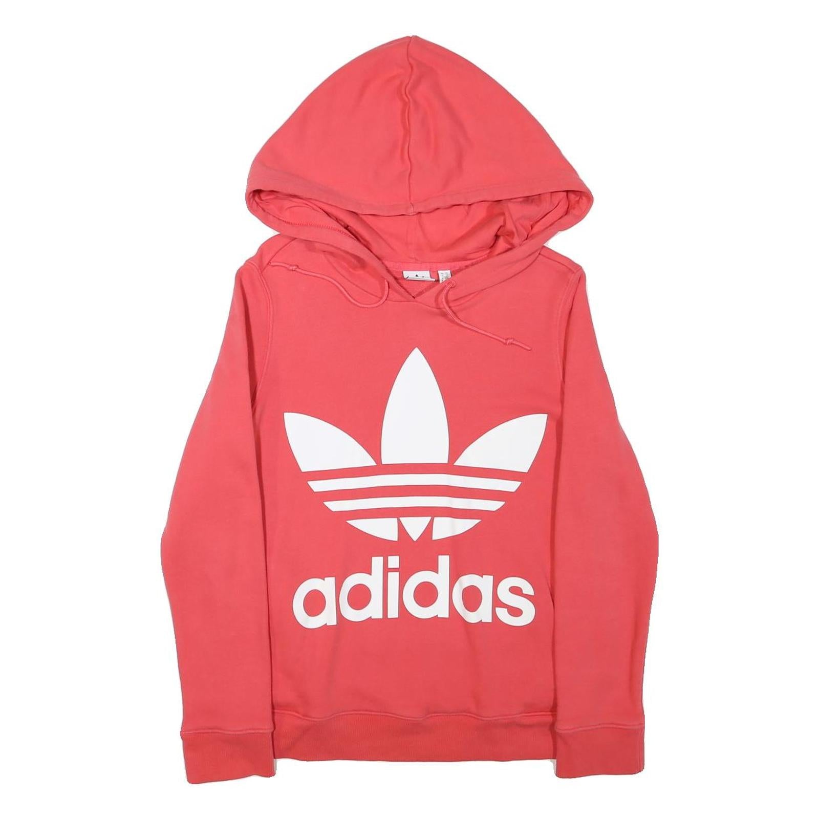 ADIDAS Womens Coral Hoodie UK 6 Cotton Blend Pullover Casual Sweatshirt