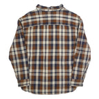 AMERICAN EAGLE Mens Brown & Blue Check Shirt XL Long Sleeve Button Closure