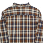 AMERICAN EAGLE Mens Brown & Blue Check Shirt XL Long Sleeve Button Closure