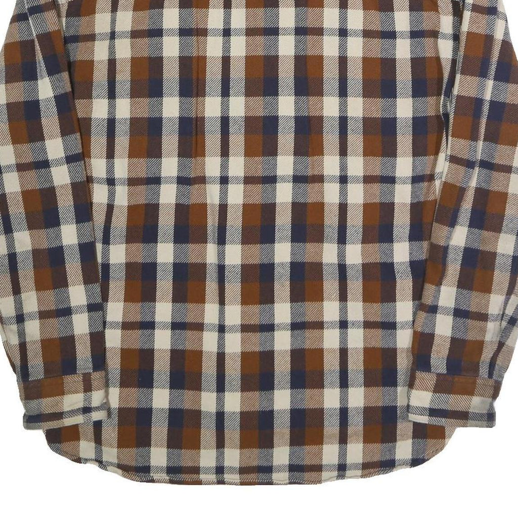AMERICAN EAGLE Mens Brown & Blue Check Shirt XL Long Sleeve Button Closure