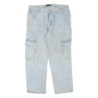 MARINA MOD Womens Light Blue Regular Jeans Denim W34 L27 Cargo Pockets Zip