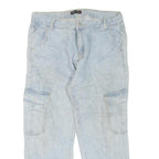 MARINA MOD Womens Light Blue Regular Jeans Denim W34 L27 Cargo Pockets Zip