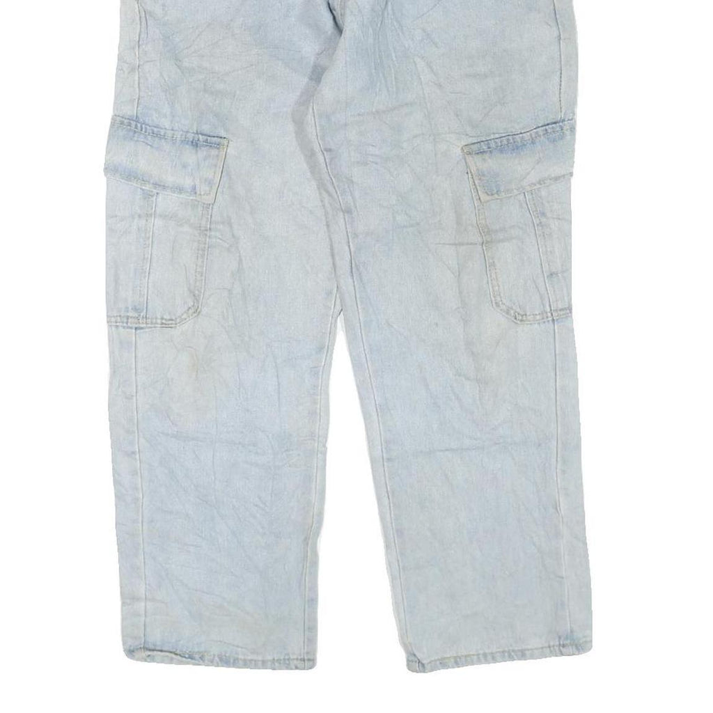 MARINA MOD Womens Light Blue Regular Jeans Denim W34 L27 Cargo Pockets Zip