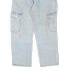 MARINA MOD Womens Light Blue Regular Jeans Denim W34 L27 Cargo Pockets Zip