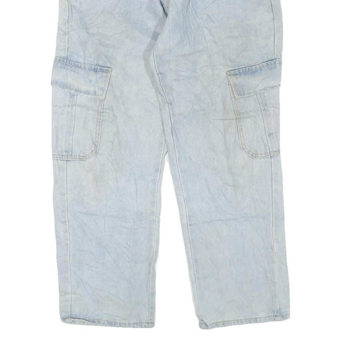 MARINA MOD Womens Light Blue Regular Jeans Denim W34 L27 Cargo Pockets Zip