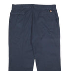 DICKIES Mens Polyester Blend Navy Blue Loose Straight Trousers W40 L30 Workwear