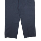DICKIES Mens Polyester Blend Navy Blue Loose Straight Trousers W40 L30 Workwear