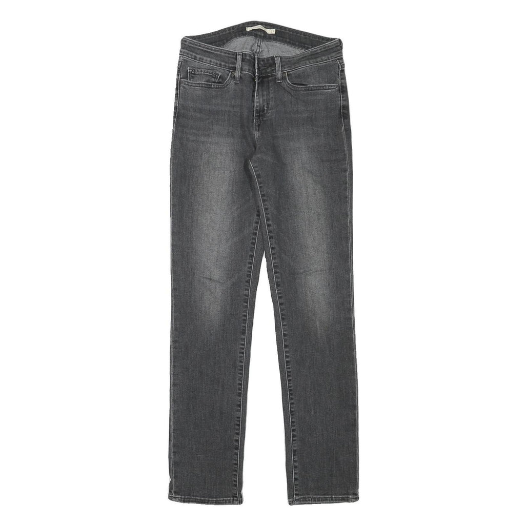 LEVI'S Womens Slim Grey Denim Cotton Blend Jeans W27 L28 Stylish Comfortable Zip