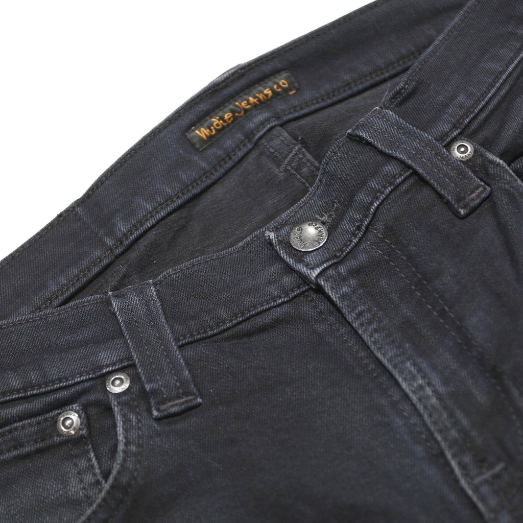 NUDIE JEANS Mens Slim Skinny Denim Dark W30 L30 Cotton Blend Zip Pockets
