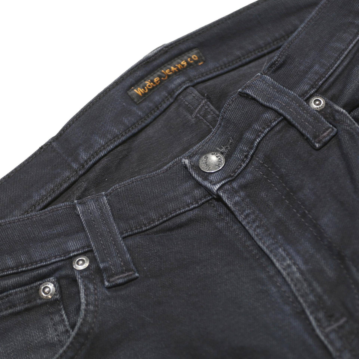 NUDIE JEANS Mens Slim Skinny Denim Dark W30 L30 Cotton Blend Zip Pockets