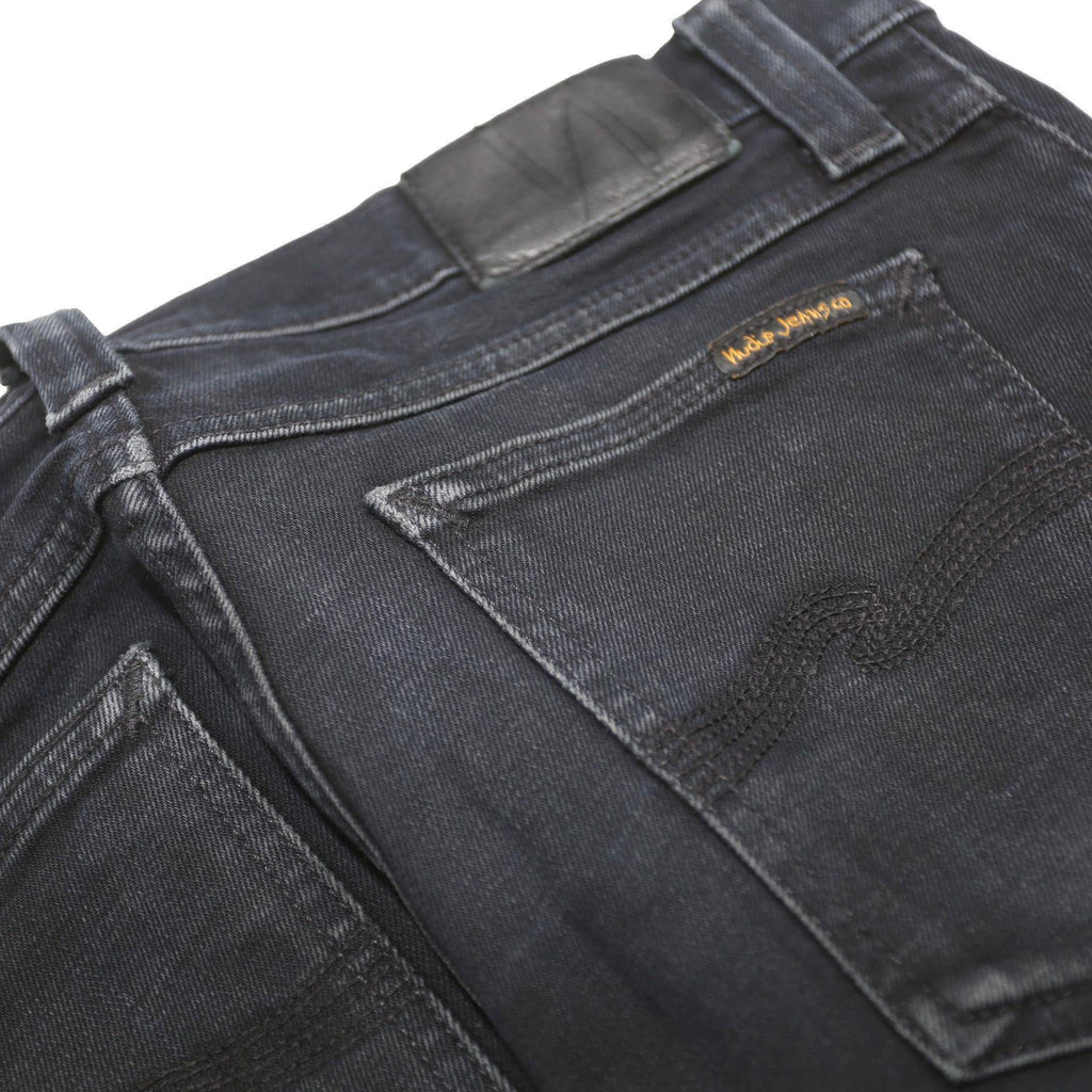 NUDIE JEANS Mens Slim Skinny Denim Dark W30 L30 Cotton Blend Zip Pockets