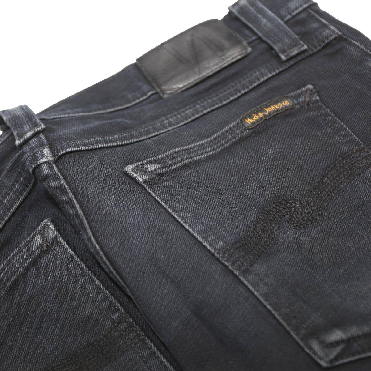 NUDIE JEANS Mens Slim Skinny Denim Dark W30 L30 Cotton Blend Zip Pockets