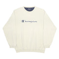 CHAMPION Mens Cream XL Crew Neck Cotton Blend Sweatshirt Pullover