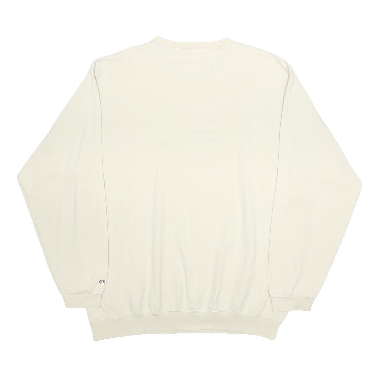 CHAMPION Mens Cream XL Crew Neck Cotton Blend Sweatshirt Pullover
