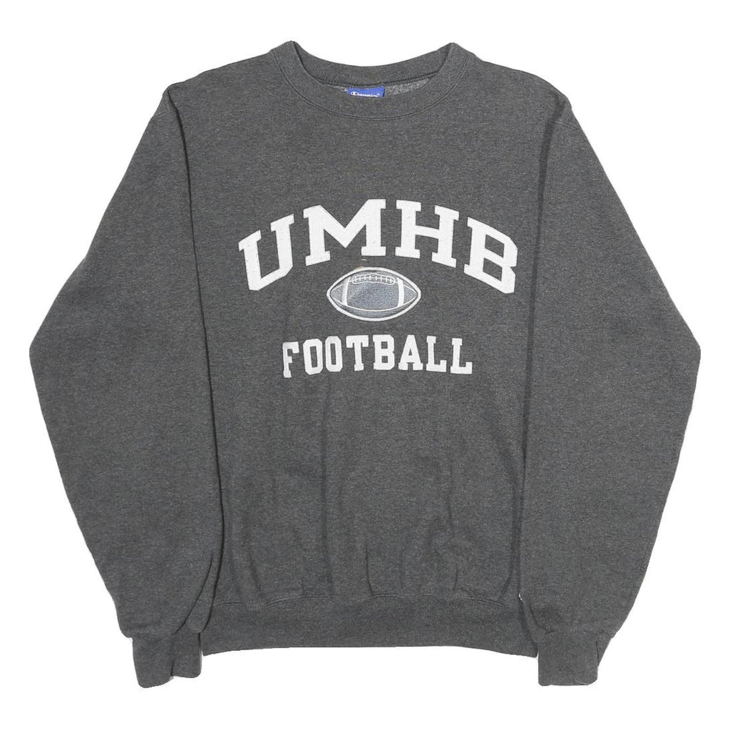 CHAMPION Mens Grey UMHB Football Crew Neck S Cotton Blend Sweatshirt Casual