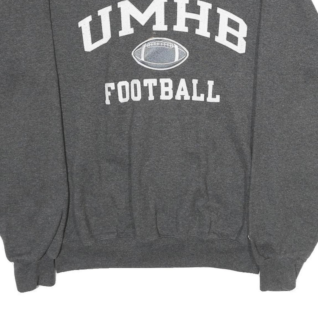 CHAMPION Mens Grey UMHB Football Crew Neck S Cotton Blend Sweatshirt Casual