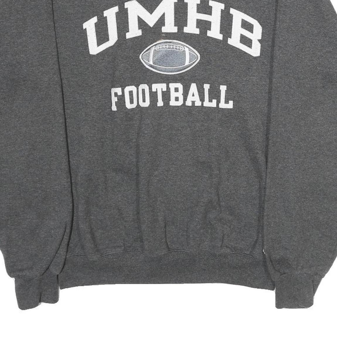 CHAMPION Mens Grey UMHB Football Crew Neck S Cotton Blend Sweatshirt Casual