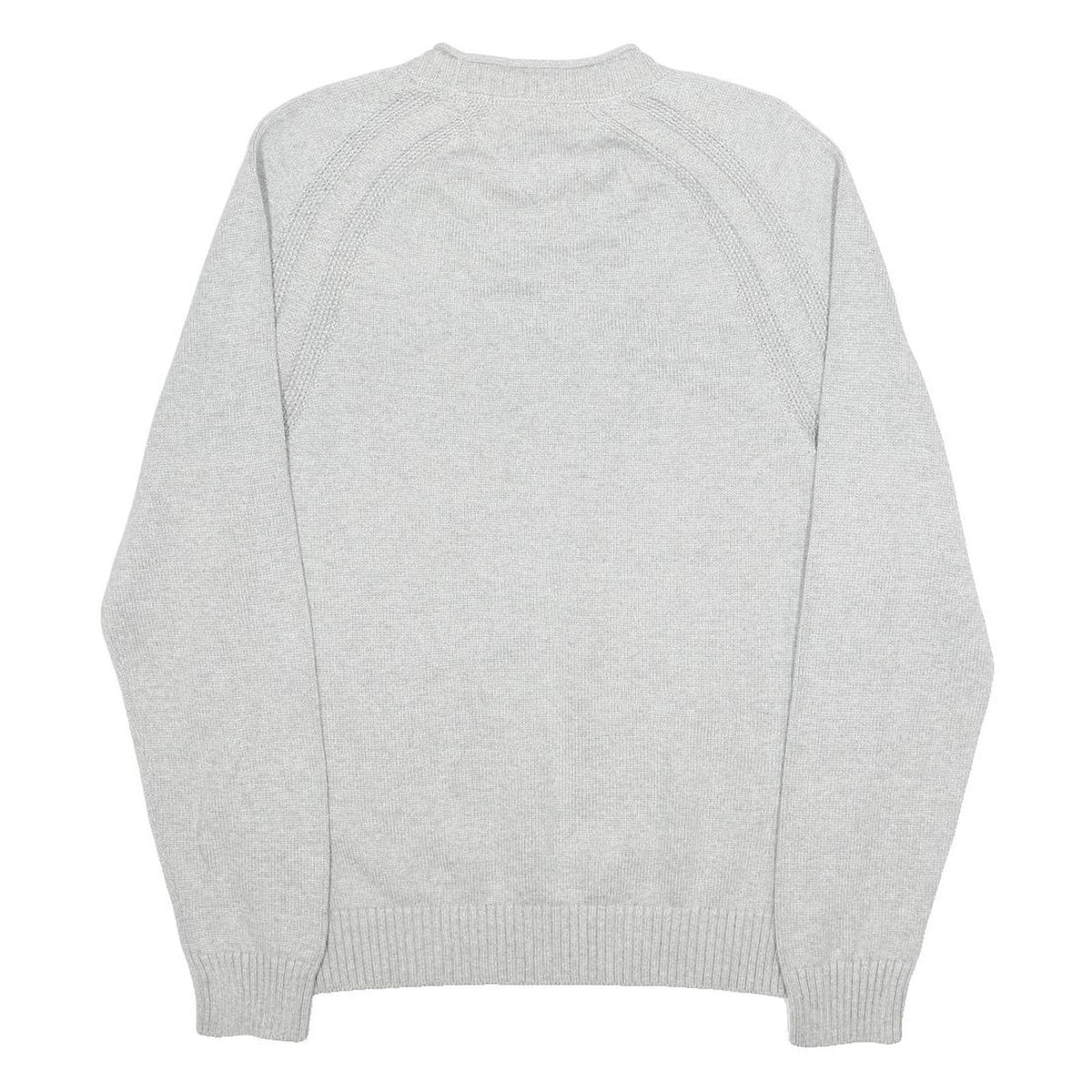 TOMMY HILFIGER Mens Grey Patterned Jumper Crew Neck Basic Knit L Classic Cotton
