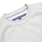 TOMMY HILFIGER Mens Grey Patterned Jumper Crew Neck Basic Knit L Classic Cotton