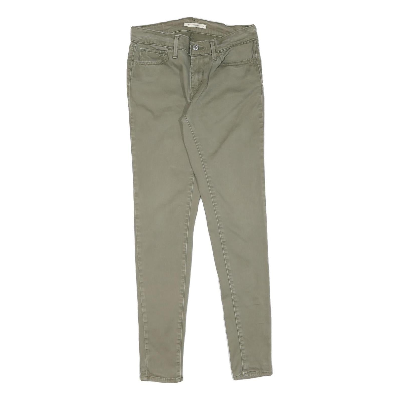 LEVI'S Womens Cotton Slim Slim Straight Beige Trousers W27 L30 Casual Stylish