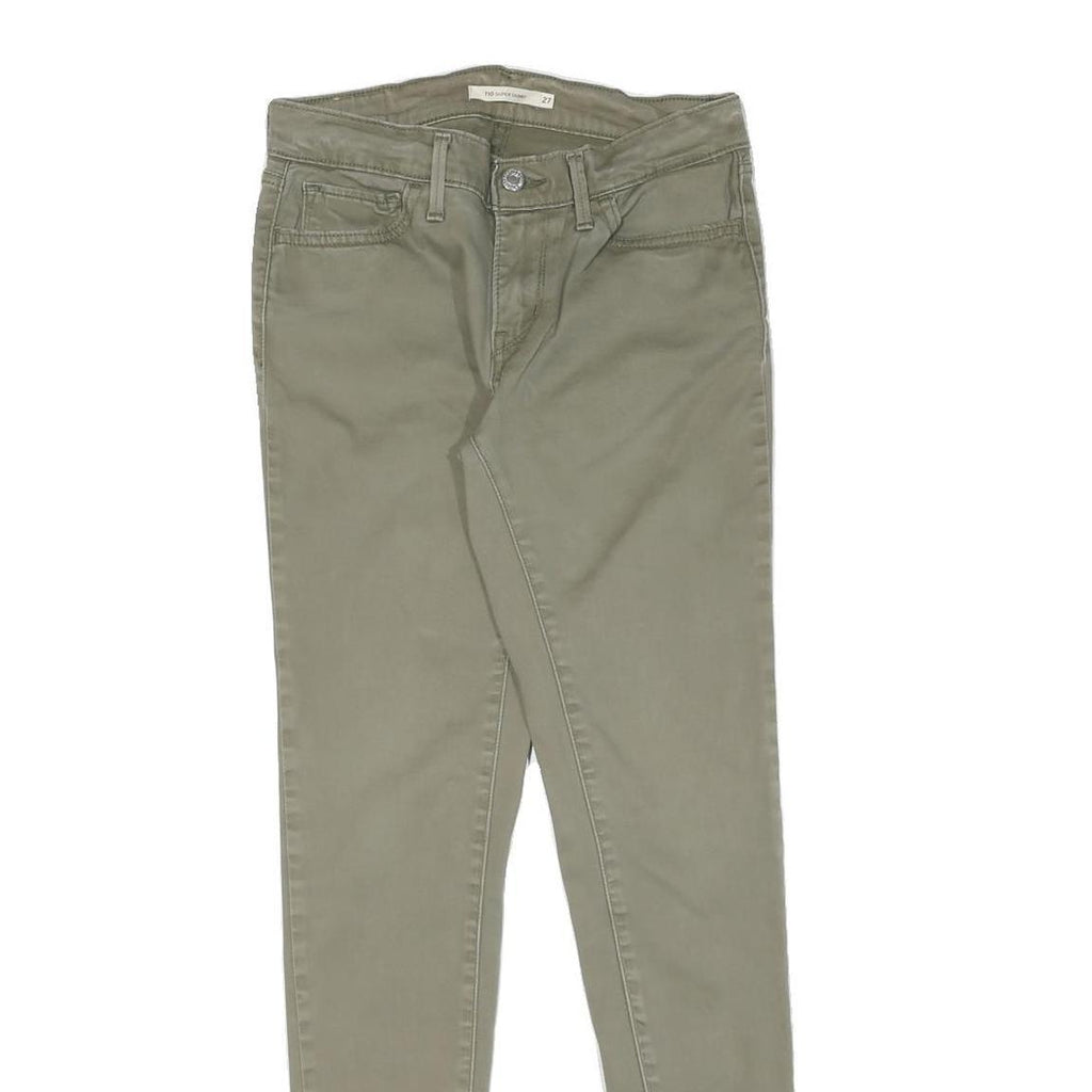 LEVI'S Womens Cotton Slim Slim Straight Beige Trousers W27 L30 Casual Stylish