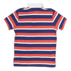 POLO RALPH LAUREN Mens Blue & Red Striped Short Sleeve Polo Shirt M Casual