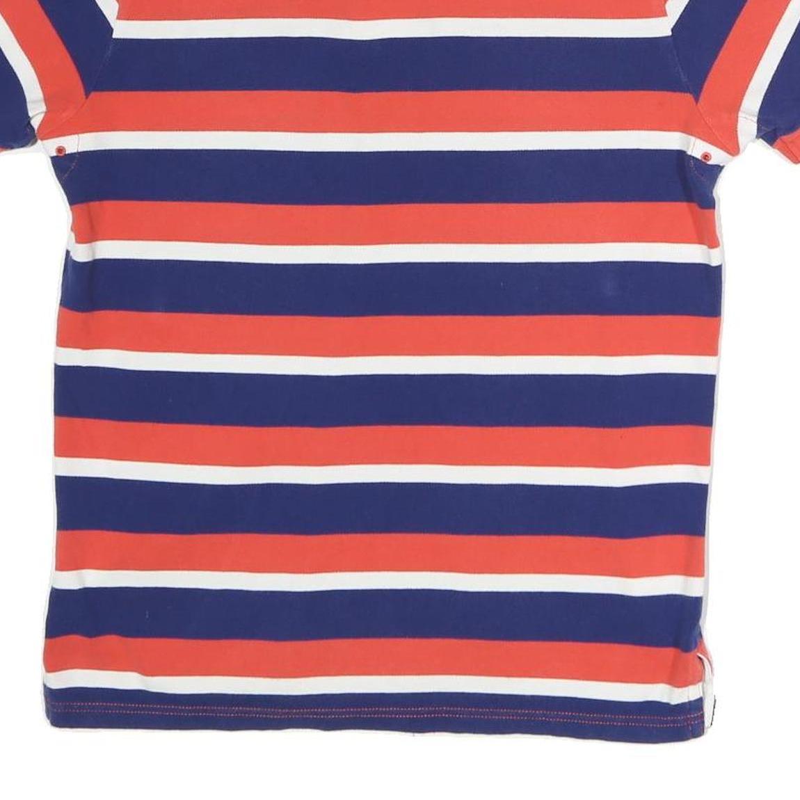 POLO RALPH LAUREN Mens Blue & Red Striped Short Sleeve Polo Shirt M Casual