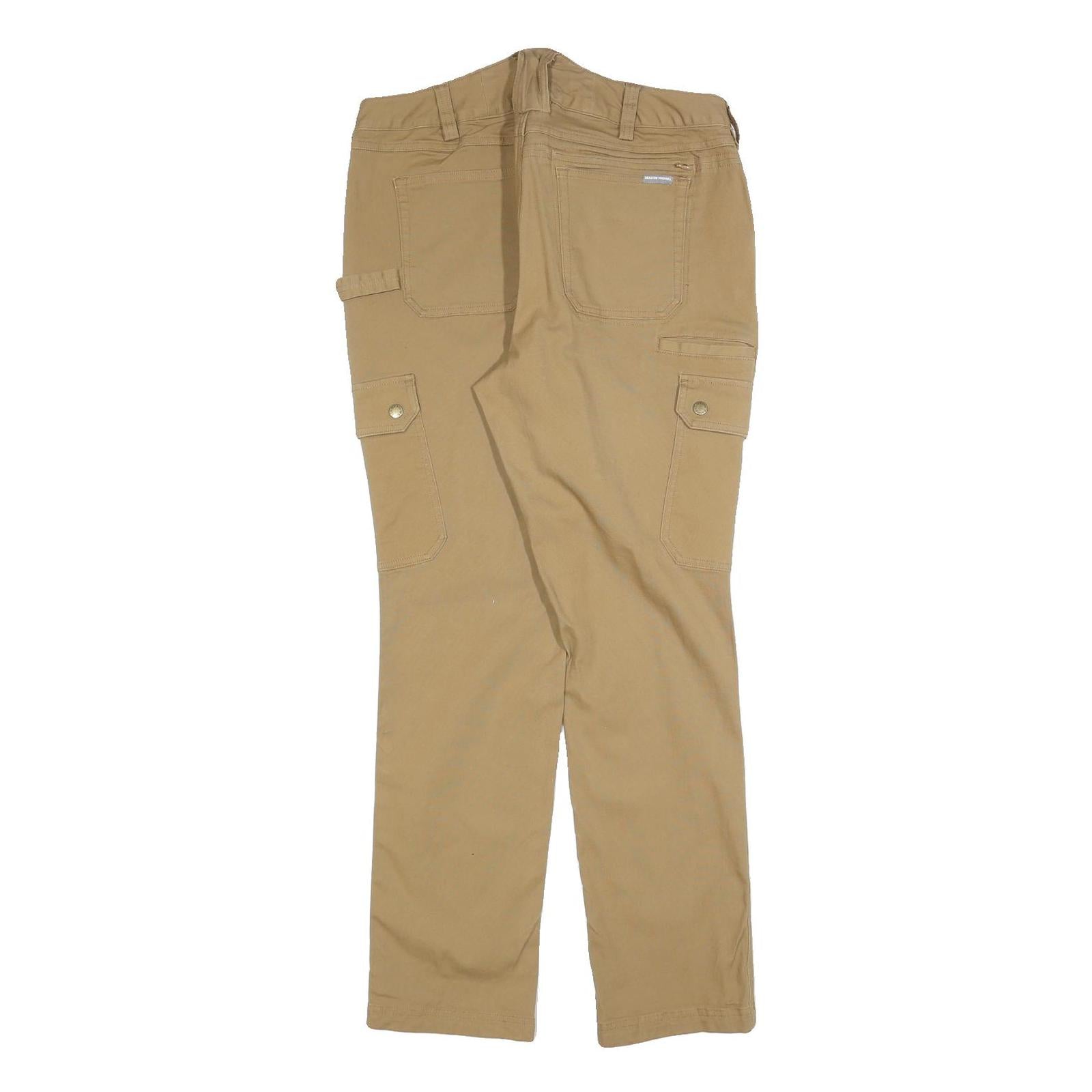 DULUTH Womens Cotton Blend Beige Slim Cargo Trousers W34 L32 Utility Style