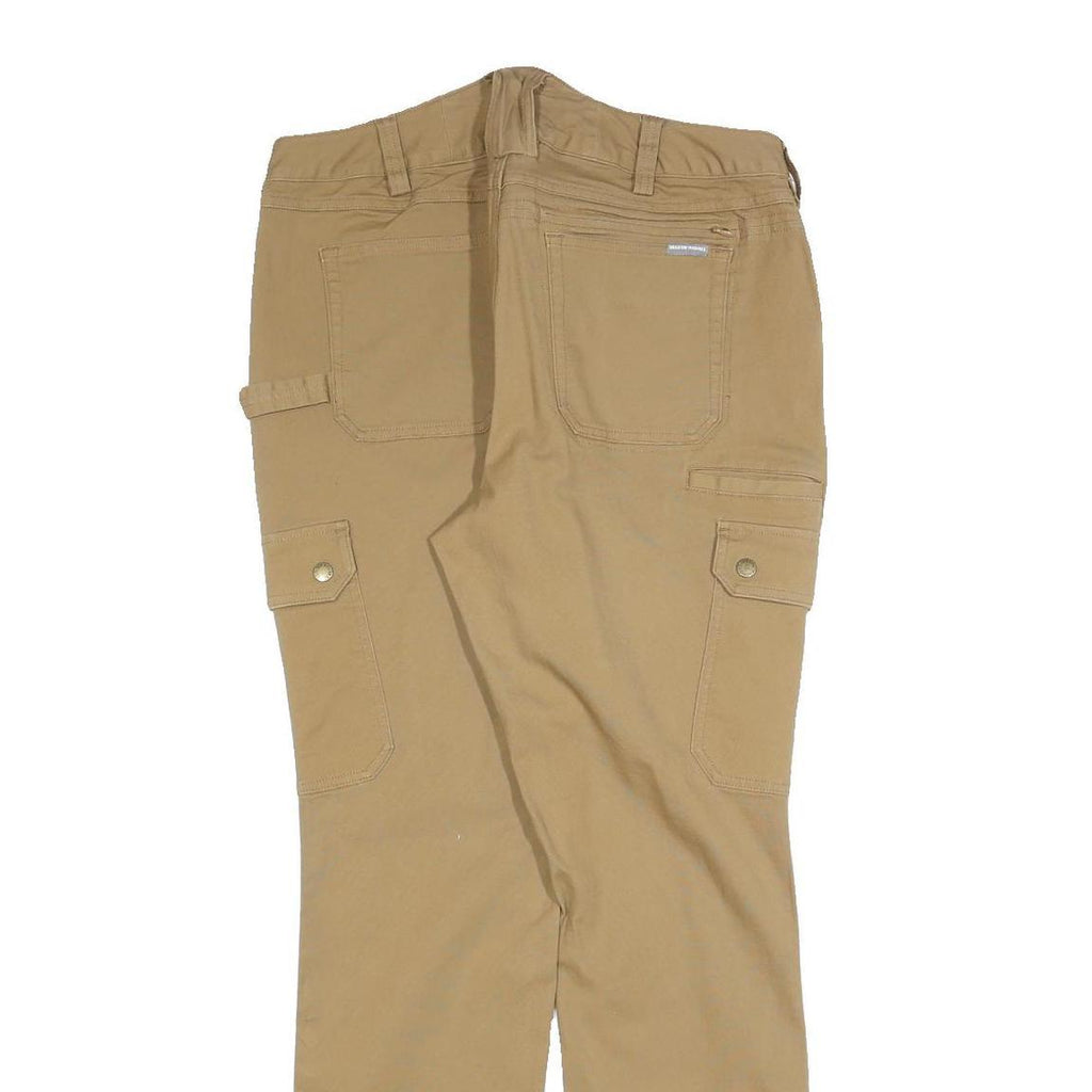 DULUTH Womens Cotton Blend Beige Slim Cargo Trousers W34 L32 Utility Style