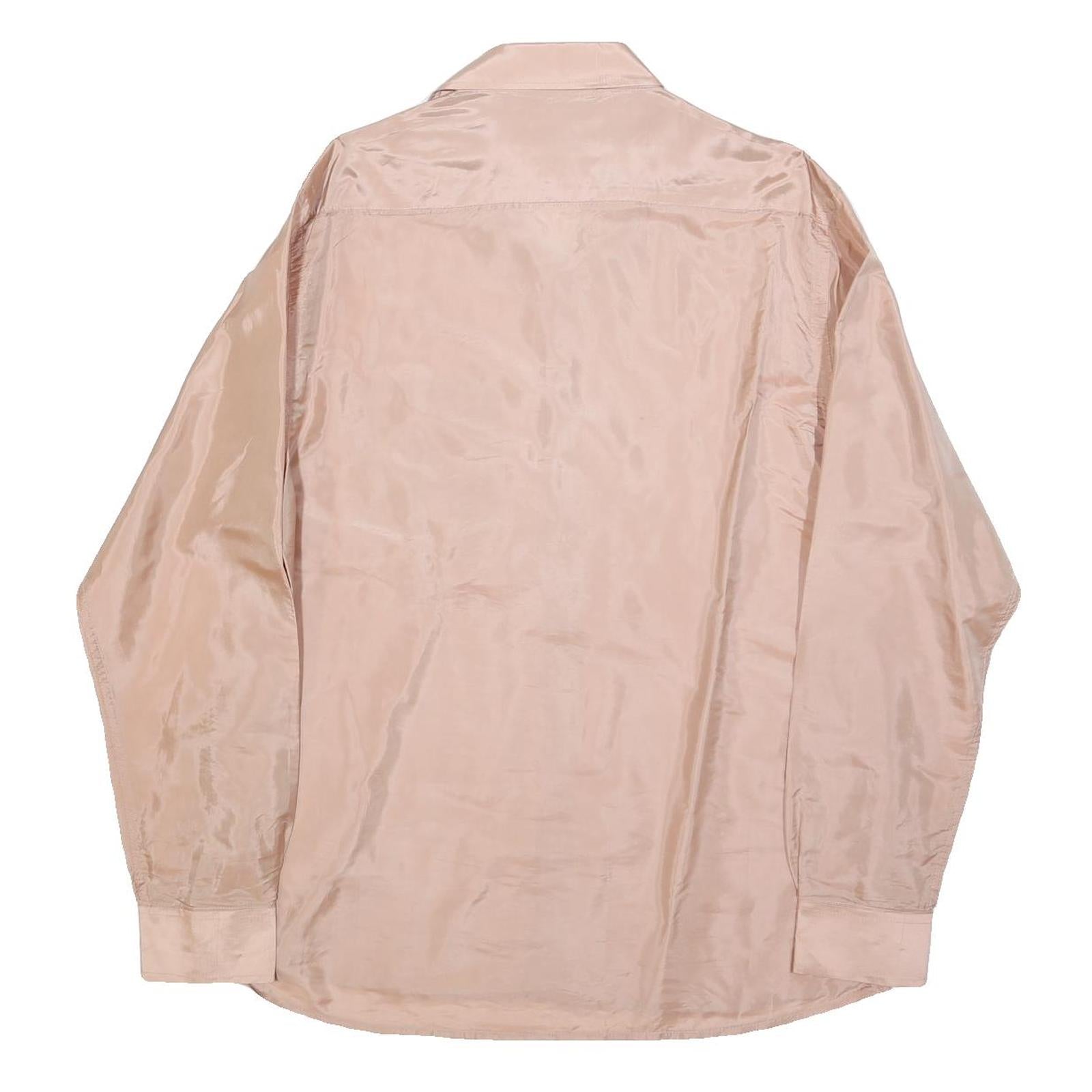 SMILA Mens Pink Shirt L Plain Button Long Sleeve Casual Elegant