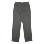 LEE Womens Cotton Blend Grey Regular Fit Straight Trousers W30 L30 Classic Zip