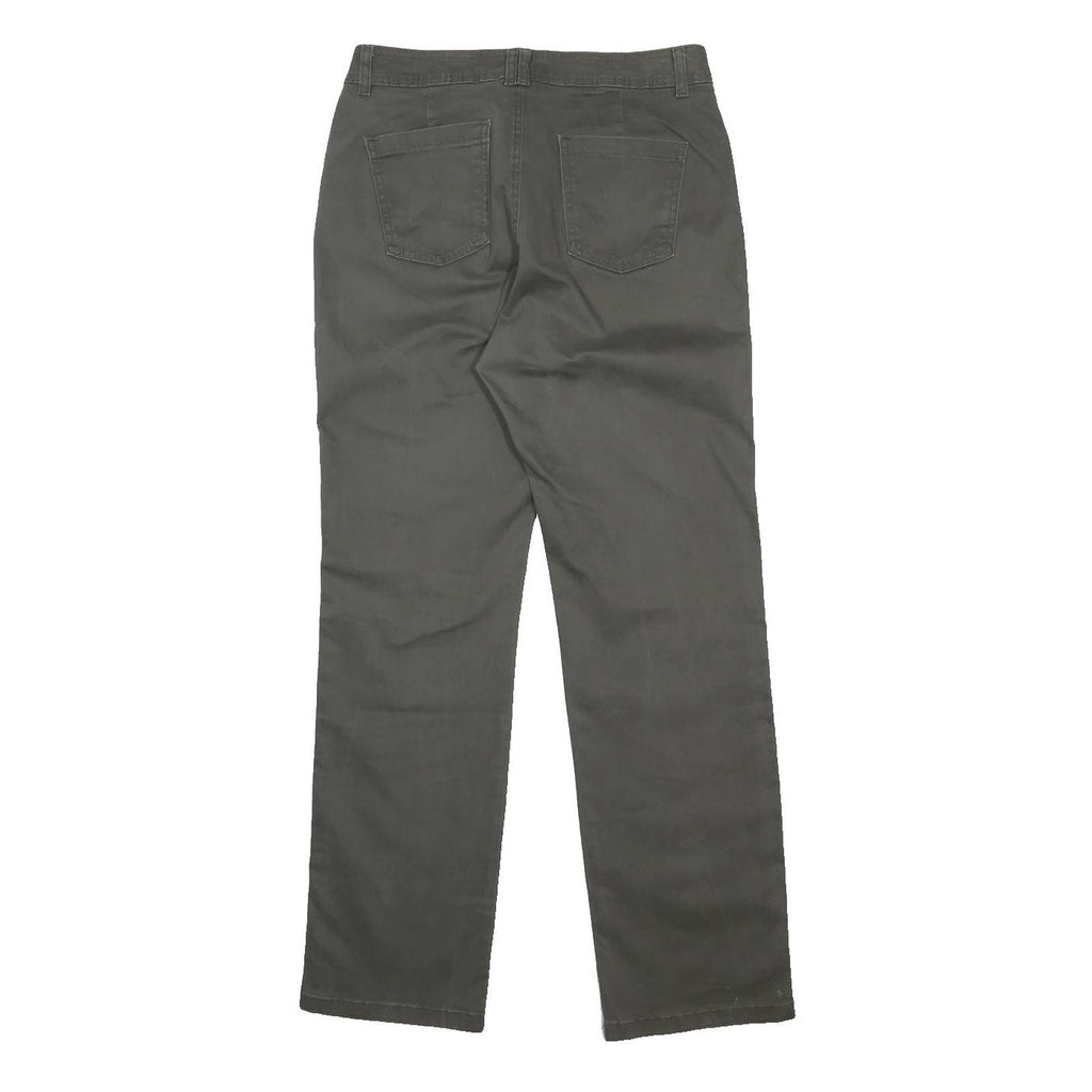 LEE Womens Cotton Blend Grey Regular Fit Straight Trousers W30 L30 Classic Zip