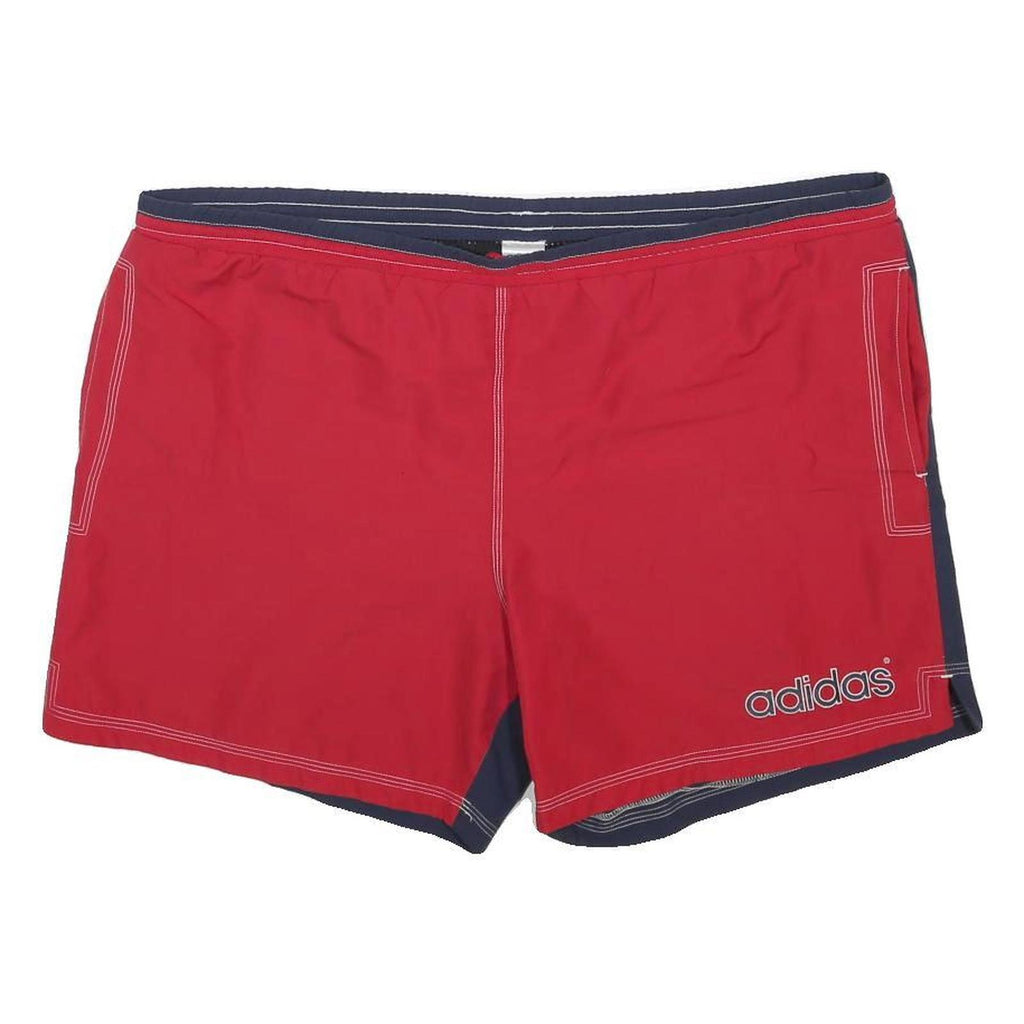ADIDAS Mens Shorts Red & Navy Casual Polyester XL W42 Sports Logo