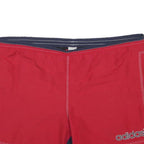 ADIDAS Mens Shorts Red & Navy Casual Polyester XL W42 Sports Logo