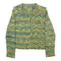 LIZ CLAIBORNE Womens Green Blue Yellow Patterned Jumper V Neck Basic Knit M