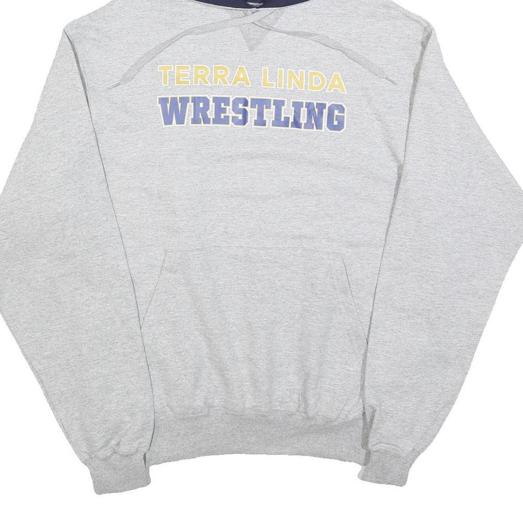 CHAMPION Mens Grey Terra Linda Wrestling Pullover Hoodie M Cotton Blend