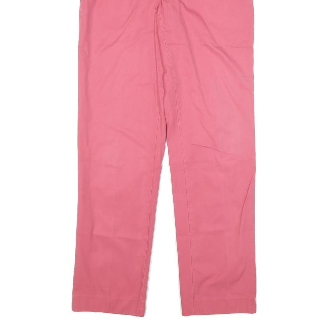 POLO RALPH LAUREN Womens Cotton Blend Pink Regular Straight Trousers W32 L34