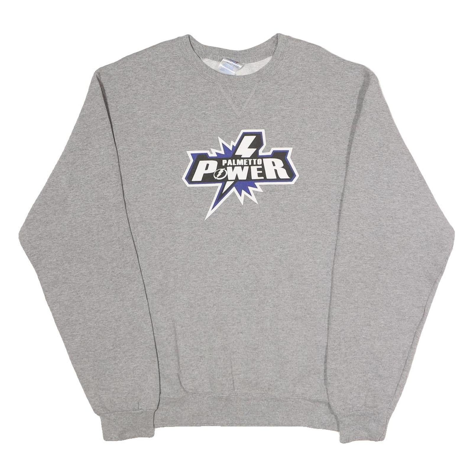 RUSSELL ATHLETIC Mens Grey Palmetto Power Crew Neck M Cotton Blend Sweatshirt
