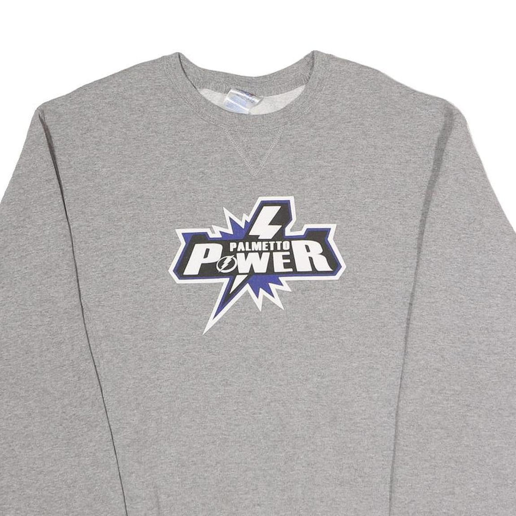 RUSSELL ATHLETIC Mens Grey Palmetto Power Crew Neck M Cotton Blend Sweatshirt